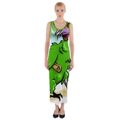 Parrot Hat Cartoon Captain Fitted Maxi Dress by Sarkoni