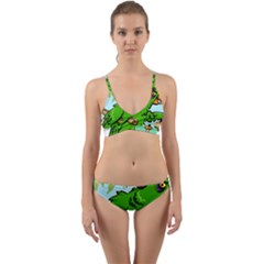 Parrot Hat Cartoon Captain Wrap Around Bikini Set by Sarkoni