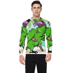 Parrot Hat Cartoon Captain Men s Long Sleeve Rash Guard by Sarkoni