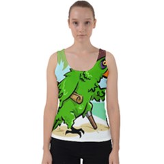 Parrot Hat Cartoon Captain Velvet Tank Top by Sarkoni