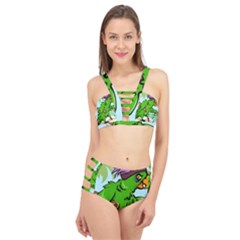 Parrot Hat Cartoon Captain Cage Up Bikini Set