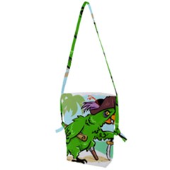 Parrot Hat Cartoon Captain Folding Shoulder Bag by Sarkoni