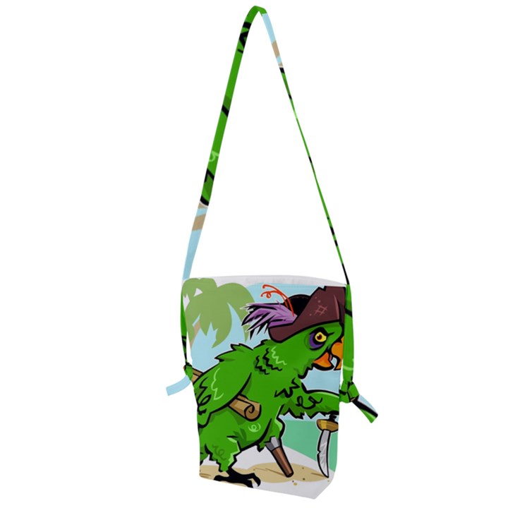 Parrot Hat Cartoon Captain Folding Shoulder Bag