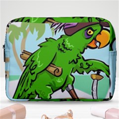 Parrot Hat Cartoon Captain Make Up Pouch (large) by Sarkoni