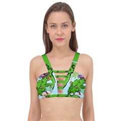 Parrot Hat Cartoon Captain Cage Up Bikini Top by Sarkoni