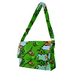 Parrot Hat Cartoon Captain Full Print Messenger Bag (m) by Sarkoni