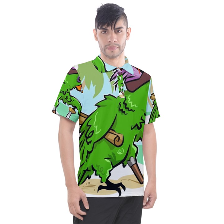 Parrot Hat Cartoon Captain Men s Polo T-Shirt