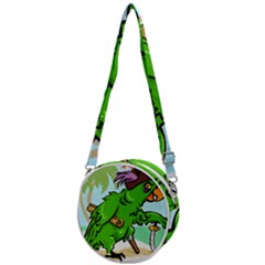 Parrot Hat Cartoon Captain Crossbody Circle Bag by Sarkoni