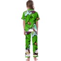 Parrot Hat Cartoon Captain Kids  Satin Short Sleeve Pajamas Set View2