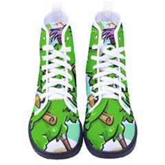 Parrot Hat Cartoon Captain Women s High-top Canvas Sneakers by Sarkoni