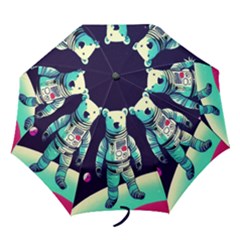 Bear Astronaut Futuristic Folding Umbrellas by Bedest