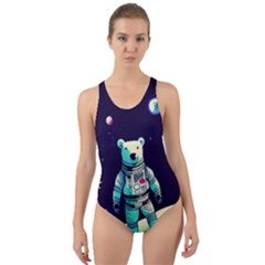 Bear Astronaut Futuristic Cut-out Back One Piece Swimsuit by Bedest