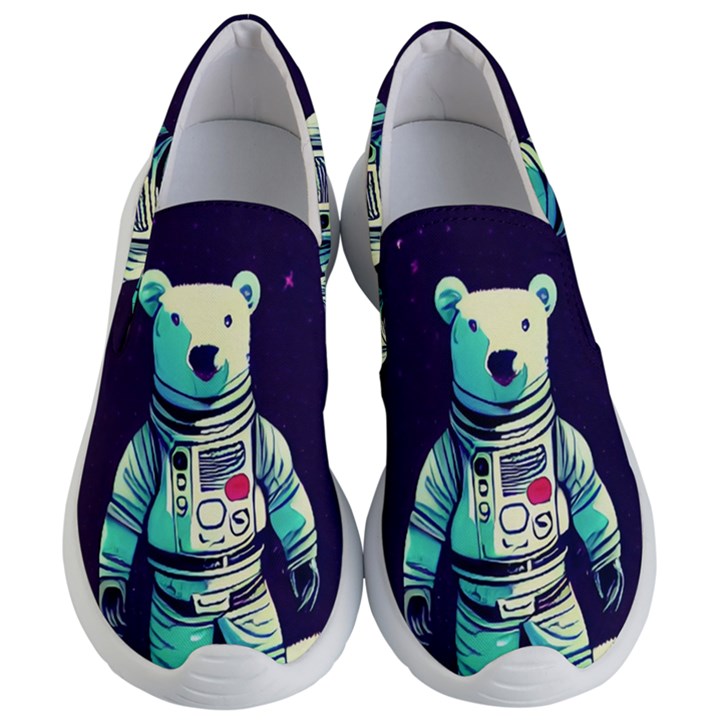 Bear Astronaut Futuristic Women s Lightweight Slip Ons