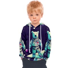 Bear Astronaut Futuristic Kids  Overhead Hoodie by Bedest