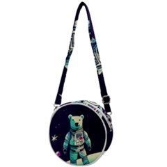 Bear Astronaut Futuristic Crossbody Circle Bag by Bedest