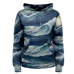 Waves Storm Sea Women s Pullover Hoodie by Bedest