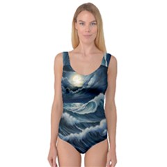 Waves Storm Sea Princess Tank Leotard  by Bedest