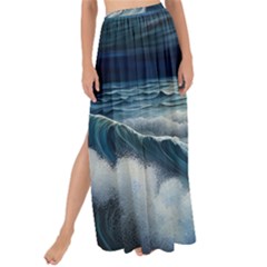 Waves Storm Sea Maxi Chiffon Tie-up Sarong by Bedest