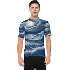 Waves Storm Sea Men s Short Sleeve Rash Guard by Bedest