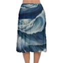 Waves Storm Sea Velvet Flared Midi Skirt View2