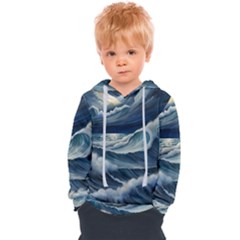 Waves Storm Sea Kids  Overhead Hoodie by Bedest