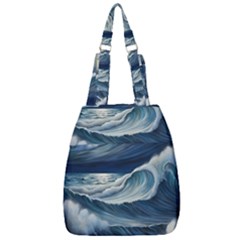 Waves Storm Sea Center Zip Backpack by Bedest