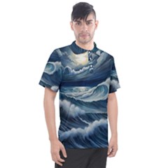 Waves Storm Sea Men s Polo T-shirt by Bedest