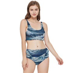 Waves Storm Sea Frilly Bikini Set by Bedest