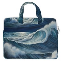 Waves Storm Sea Macbook Pro 13  Double Pocket Laptop Bag by Bedest