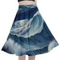 Waves Storm Sea A-Line Full Circle Midi Skirt With Pocket View1