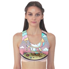 Boy Astronaut Cotton Candy Fitness Sports Bra by Bedest