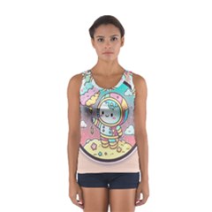 Boy Astronaut Cotton Candy Sport Tank Top  by Bedest