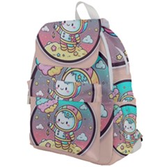 Boy Astronaut Cotton Candy Top Flap Backpack by Bedest