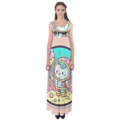 Boy Astronaut Cotton Candy Empire Waist Maxi Dress by Bedest