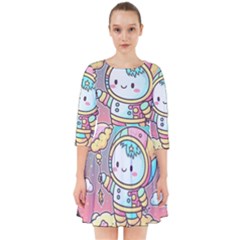 Boy Astronaut Cotton Candy Smock Dress by Bedest