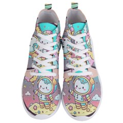 Boy Astronaut Cotton Candy Men s Lightweight High Top Sneakers by Bedest