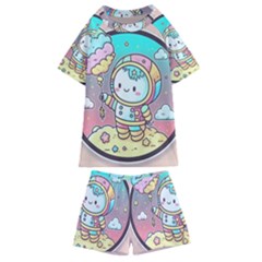 Boy Astronaut Cotton Candy Kids  Swim T-shirt And Shorts Set by Bedest