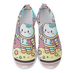 Boy Astronaut Cotton Candy Women s Slip On Sneakers by Bedest