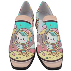 Boy Astronaut Cotton Candy Women Slip On Heel Loafers by Bedest