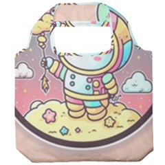 Boy Astronaut Cotton Candy Foldable Grocery Recycle Bag by Bedest