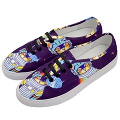 Cat Astronaut Space Retro Universe Women s Classic Low Top Sneakers by Bedest