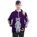 Cat Astronaut Space Retro Universe Men s Half Zip Pullover View1