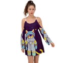 Cat Astronaut Space Retro Universe Boho Dress View1