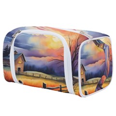 Rural Farm Fence Pathway Sunset Toiletries Pouch