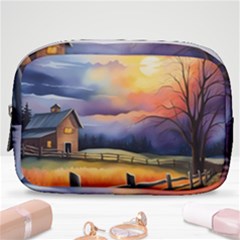 Rural Farm Fence Pathway Sunset Make Up Pouch (Small)