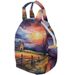 Rural Farm Fence Pathway Sunset Travel Backpack