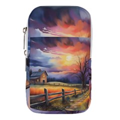 Rural Farm Fence Pathway Sunset Waist Pouch (Large)