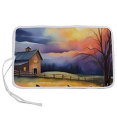 Rural Farm Fence Pathway Sunset Pen Storage Case (M)