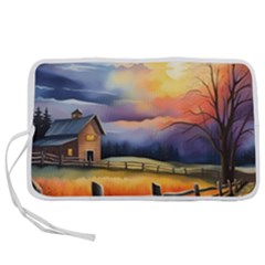 Rural Farm Fence Pathway Sunset Pen Storage Case (L)