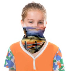 Rural Farm Fence Pathway Sunset Face Covering Bandana (Kids)